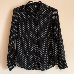 Uniqlo | Polka Dots Button Down Sheer Shirt